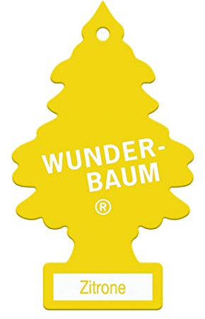WUNDER-BAUM Auto-Lufterfrischer - Anhänger für langanhaltenden Duft im Auto oder zu Hause - Zitrone - 1 Stück