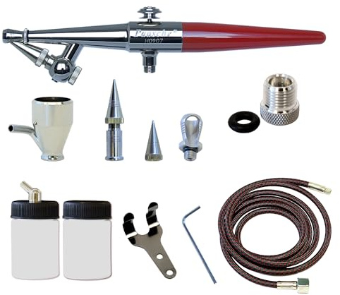 Paasche Airbrush H-Set Single Action Siphon Feed Airbrush Set , Red