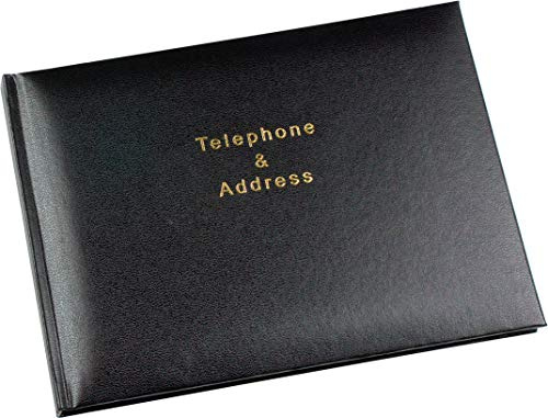 Esposti Telephone and Address Book - 64 Pages (128 Sides) - Black - Size 215 x 160mm
