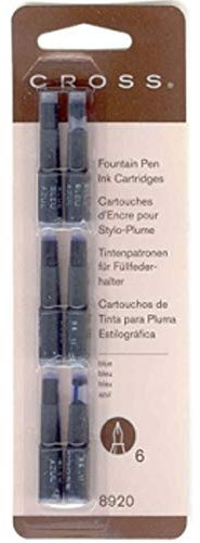Cross Fountain Pen Ink Cartridges Blue - 6 Packs of 6 (36 Ink Cartridges)