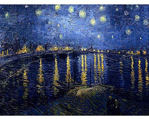 Wee Blue Coo Vincent Van Gogh Starry Night 1888 Old Master Painting Art Print Poster Wall Decor Kunstdruck Poster Wand-Dekor-12X16 Zoll