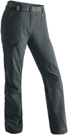 Maier Sports Lulaka, Damen Wanderhose, Wasserabweisende Outdoorhose für Trekking und Hiking, PFC-frei, mSTRETCH pro 4 & Dryprotec, Rollup-Funktion, Grau, 20 (W31/L29)