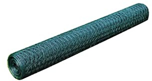 vidaXL Chicken Wire Fence Galvanised with PVC Coating - Forest Green, Ideal for Fencing, Poultry Confinement & Aviaries Construction - 25x1m
