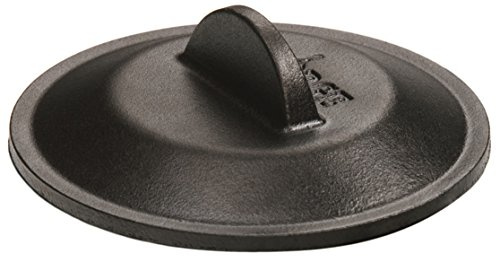 Lodge 12.7 cm / 5 inch Heat-Treated Pre-Seasoned Cast Iron Round Lid, Black, 12.7x12.7x3.81 cm | Heat-Treated & Seasoned Cast Iron Miniature Lid, Fits 5 Inch Cast Iron Cookware, Oven & Stovetop Safe, Rust-Resistant