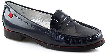 MARC JOSEPH NEW YORK - Mocassini da donna East Village, Blu (Pelle verniciata blu navy.), 37.5 EU