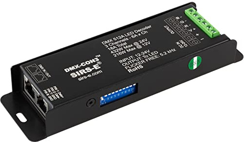 SIRS-E RGB DMX Decoder 3 Channels 216W DMX512 Converter LED Light Controller Driver Dimmer DMX-CON3