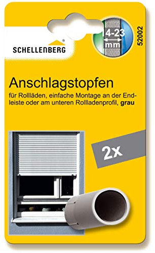 Schellenberg 52002 Rolladenstopper Anschlagstopfen für Rollladen, 2 Stück - Doppelpack, Grau, inkl. Schrauben