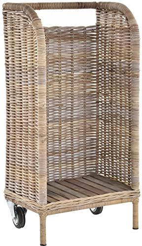 Wood Firewood Cart Made of Kubu Rattan Natural Cane – Free Shipping Within de