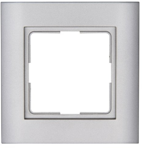 Kopp ATHENIS 1-fach Abdeckrahmen in Stahlfarben - 86 x 86 x 9,5 mm - Rahmen für Steckdosen & Schalter - Eleganter Steckdosenrahmen aus mattem Kunststoff - Hochwertiger Lichtschalter-Rahmen