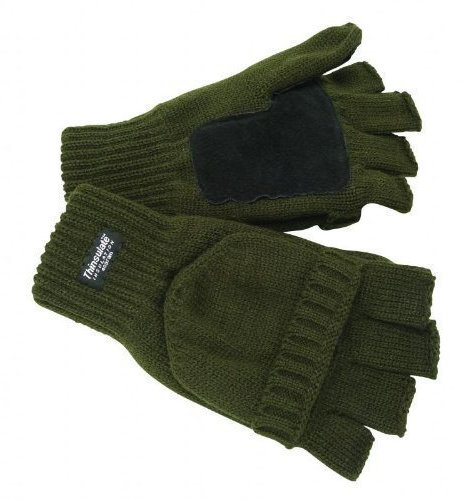 Jägerhandschuhe oliv mit klappbaren Fäustlingsteil Jagd Outdoor Sport (XL)