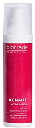 Biotrade Acnaut Activ Lotion Für Fettige und zu Eiterpickeln neigende Haut Beseitigt Komedonen Pickel Rötungen Irritationen gegen eingewachsene Haare 60ml