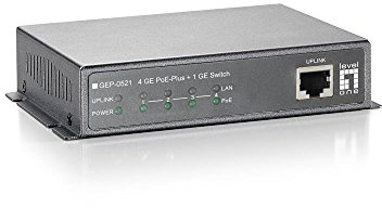 LevelOne GEP-0521 5-Port-Gigabit-PoE-Switch, 802.3at/af PoE, 4 PoE-Ausgänge, 115W