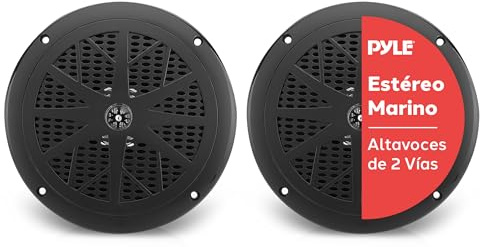 Pyle Marine Einbaulautsprecher für Boot & Außenbereich – 2-Wege Outdoor Lautsprecher, Wasserdicht & UV-Beständig, 120 W, Ø 16,6 cm, Schwarz