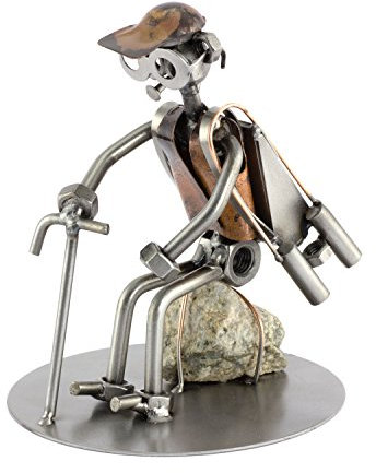 Steelman24 I Schraubenmännchen Wanderer I Made in Germany I Handarbeit I Geschenkidee I Stahlfigur I Metallfigur I Metallmännchen