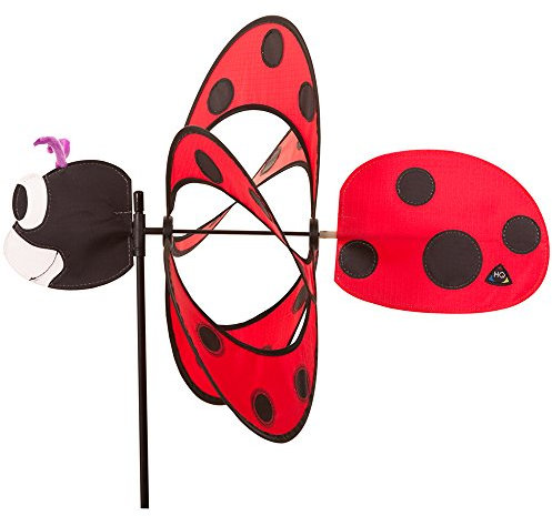 HQ Design Windspiration - Paradise Critter, UV-beständige und wetterfeste Windspiel Deko für Garten, Terrasse und Balkon - Windrad inkl. Standstab (Ladybug)