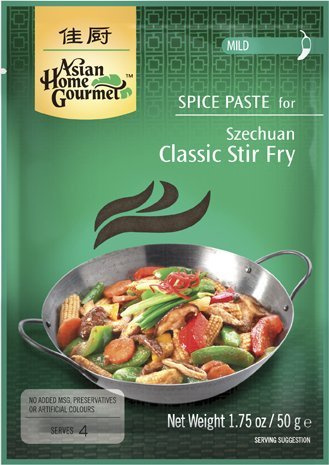 ASIAN HOME GOURMET 3er Pack Würzpaste für klassisches Pfannengericht Szechuan-Art, MILD [3x 50g]