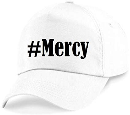 Reifen-Markt Base Cap Hashtag #Mercy Größe Uni Farbe Weiss Druck Schwarz