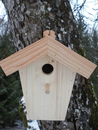 Dekorativer Nistkasten (N8) Lärchenholzdach für Kleiber und Meisen Groß-Vogelhaus-Vogelhäuschen-sauberste Verarbeitung-Vogelhaus Garten Deko