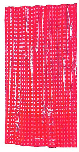 MSV, Tenda da doccia, PVC, Rivestimento antibatterico, 100% vinile, Anelli inclusi, Rivestimento antibatterico e idrorepellente, lavabile a 40°, Made in Europe, Rosso, 180 x 200 cm