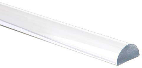 Konzept Design Glasbeschläge GmbH Acrylhalbrundstab als Schwallschutz, 12x6mm, Transparent, 200cm