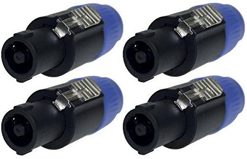 4x Adam Hall 7871 - PA Lautsprecher Stecker 4 polig schraubbar, Speaker-Stecker Kabelstecker