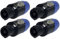 4x Adam Hall 7871 - PA Lautsprecher Stecker 4 polig schraubbar, Speaker-Stecker Kabelstecker