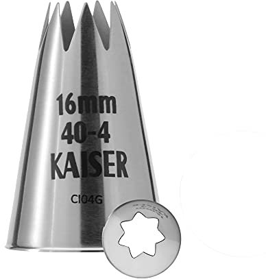 Original Kaiser Sterntülle 16 mm, Spritztülle, Edelstahl rostfrei, falz- und randfrei, Silber