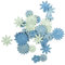 Rayher Mix Fleurs en papier 36 pcs 4 sortes, 1,5-2,5 cm, teintes bleues, 7895508, Vert