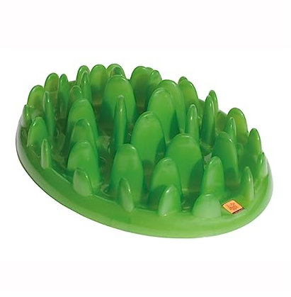Interactive Gamelle d'alimentation Lente pour chiens VERT - Gamelle Anti Glouton Chien pour réduire les ballonnements, Procure une stimulation mentale, lavable au lave-vaisselle (Taille L)