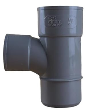 First Plast - Raccord PVC té pied de biche 87°30 Mâle Femelle Ø50 réduit Femelle Ø40 - Gris - Polychlorure de vinyle