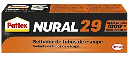 Pattex Nural 29, sellador de tubos de escape, uniones, grietas o fisuras, crema, 140 gr