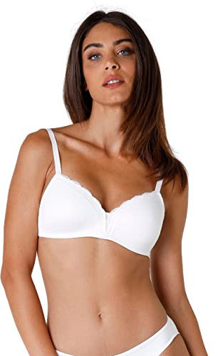Lovable Reggiseno Balconette Senza Ferretto in Microfibra | Coppe Leggermente Imbottite | Comfort Invisibile sotto Abiti | Intimo Sensual Touch Donna, Bianco, 34 / 3B