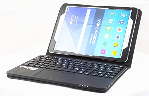 MQ per Samsung Galaxy Tab A 10.1 (2016) - Custodia con tastiera e touchpad integrato, tastiera francese (AZERTY) | Custodia con tastiera bluetooth per Galaxy Tab A 10.1 WiFi SM-T580, LTE SM-T585