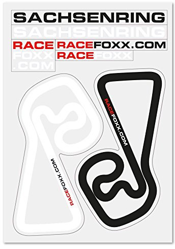 RACEFOXX Sachsenring Aufkleber, Auto Folienaufkleber, Autoaufkleber, Rennstrecken, Sticker, Rennstrecke, Folie