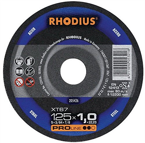 RHODIUS SCHLEIFWERKZEUGE GMBH & CO.KG 205426 Trennscheibe superdünn f.Stahl D.125mm Stärke 1mm RHODIUS Bohrung 22,2mm