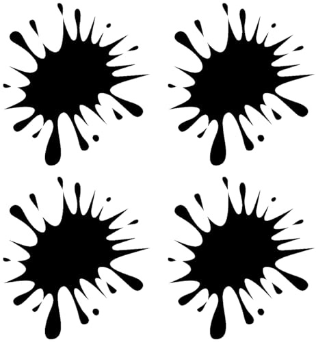 Samunshi® Farbkleckse Aufkleber Klecks Sticker 4er Set 4x6,6x7,3cm schwarz