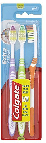 Colgate Zahnbürste Extra Clean medium 2 mit 1 gratis, 6er Pack (6 x 3 Stück), sortiert