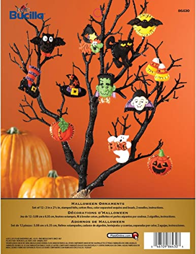 Bucilla 402441 Halloween-Ornament-Set, Filz-Applikationsset, Orange/Schwarz, 29.84 x 22.86 x 3.55 cm