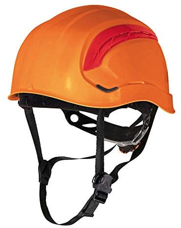 Deltaplus GRAWIORFL Belüfteter Bauhelm - Bergsteigerhelm-Stil, Orange, Größe Einstellbar