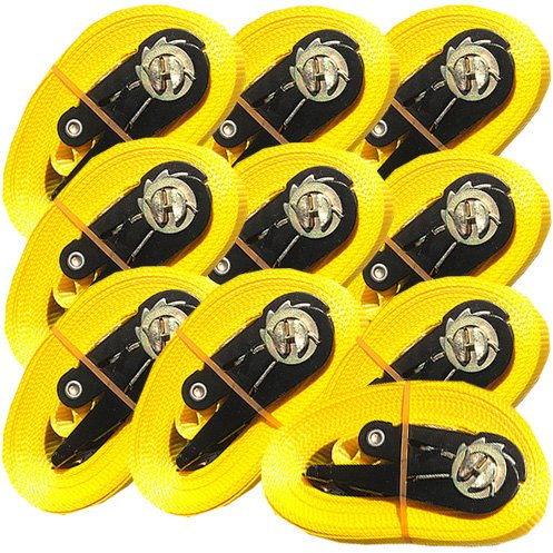 10 SPANNGURTE 4 m mit ZURRRATSCHE 0,8 t EN-12195-2 Zurrgurte 4m (Gelb)