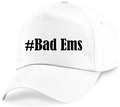 Reifen-Markt Base Cap Hashtag #Bad EMS Größe Uni Farbe Weiss Druck Schwarz