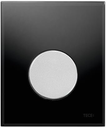 TECE-Platten-Urinal Schub-Schleife mit dem Glas schwarz und Knöpfe gebürstetem Chrom von PERFECTO