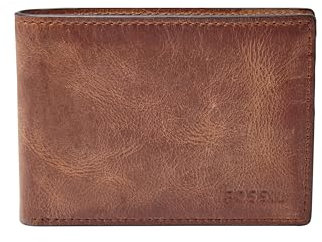 Fossil Herren Leder Slim Minimalistische Bifold Front Pocket Wallet, Derrick Brown, Einheitsgröße