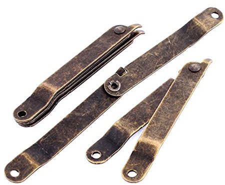 uxcell Folding Support Hinges Cabinet Gift Box Top Door Lid Lift up Stay Support Hinge 4 Pcs