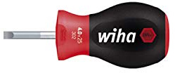 Wiha Schraubendreher SoftFinish® Schlitz mit kurzer Rundklinge, Stubby (26966) 6,5 mm x 25 mm