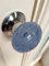 Beautiful Pair of Large Blue Contemporary/Retro Round Smooth Bubble Glass Chrome Mortice Door Knobs/Handles