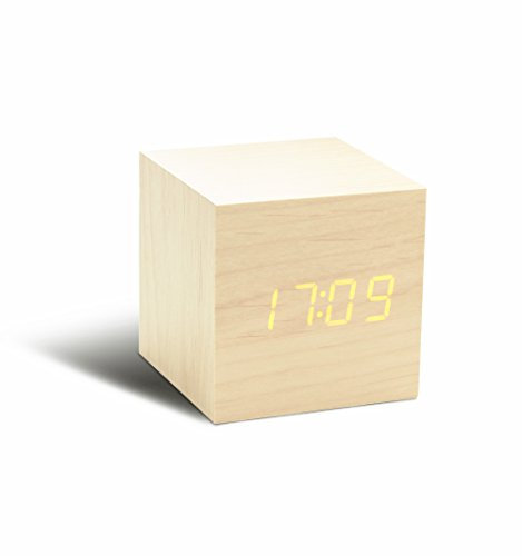 Gingko GK08W18 Cube Click Clock Wecker, Black, One Size