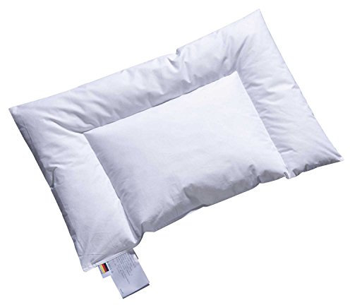 ARO Artländer 9370000 Aroli Baby-Flachkissen, weiße polnische Daune Klasse 1, 90% Daunen, waschbar 60°, Größe 40 x 60 cm