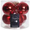 Kaemingk Decoris Weihnachtskugel aus Glas, Rot, 8 cm