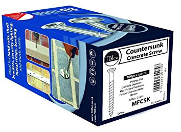 TIMCO Multi-Fix Countersunk Head Masonry Screw - 6 x 60 - Set of 100 Pieces,Silver